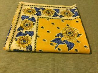 Vent Du Sud Cotton Tablecloth Provence 57 " X87” Rectangle Sunflower Olives France