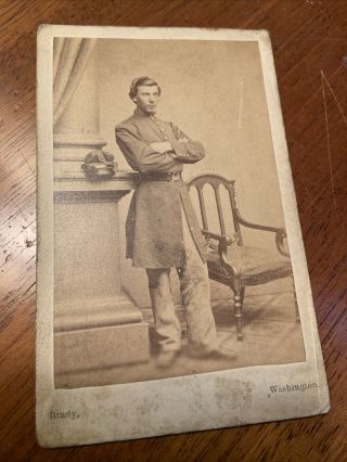 Civil War Cdv Of Union Soldier With Awesome Drawing On Back - Washington D.  C.