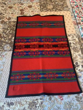 Pendleton Wool Rainbow Blanket - Native American /baby 25.  5 X 39.  5