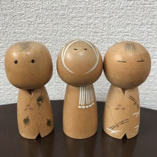 Japanese Sosaku Kokeshi Doll Issetsu Kuribayashi Japan 4.  13 Inches 10.  5 Cm