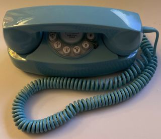 Vintage 2003 Crosley Cr - 59 Princess Phone Mock Rotary Ringer Aqua Line Look