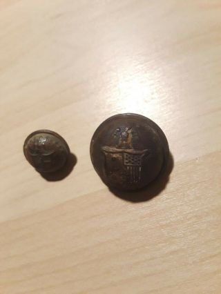 Dug Civil War - Union York State State Seal Buttons,  Coat And Cuff - Backmarked