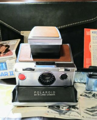 Vintage Polaroid Sx70 Land Camera With Case Nr