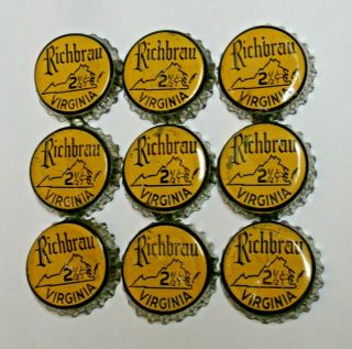 9 - Richbrau 2½ (va) Tax - Cork Beer Bottle Caps - Richmond,  Virginia B