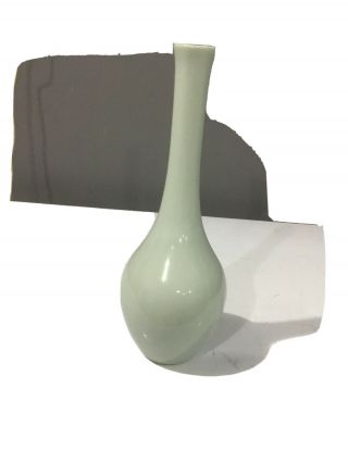 Gumps Celadon Glaze Vase Slender Long Neck Green Bottle 10 " Made In Japan