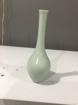 Gumps Celadon Glaze Vase Slender Long Neck Green Bottle 10 