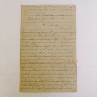 1862 Civil War Soldier’s Letter Home,  “on Picket North Of Beaufort” - N.  L.  Truel