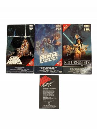 Star Wars Trilogy Vhs Set Cbs Fox Red Label Vintage 1977 1980s Vcr Tape