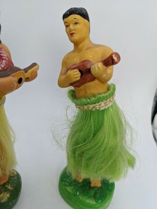 Vintage Hawaiian Hula Dancer Girl and Boy Hawaii Bobble Head 7.  5 