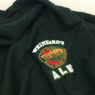 Pendleton Throw Weinhards Ale Beer Logo Green 100 Wool Blanket 52 X 67 - Flaws