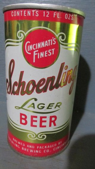 1960`s Schoenling_ Cincinnati_ Wide Seam Steel Beer Can - [read Description] -