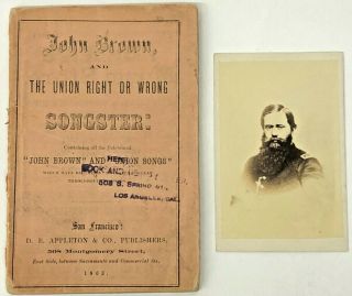 Civil War Era Soldier Cdv Photograph And John Brown Song Book (2 Items)