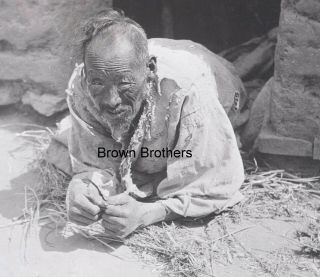 1900s Historic China Famine Suffering From Starvation Glass Photo Negative 2 Bb