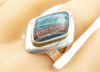 Dtr Jay King 925 Silver - Vintage Agate Cutout Band Cocktail Ring Sz 10 - R13105