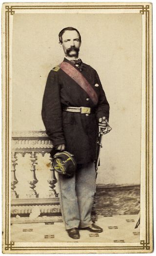 45th York Infantry Captain W/ Sword Tinted Cdv Kohlbeck,  Bowery,  Ny