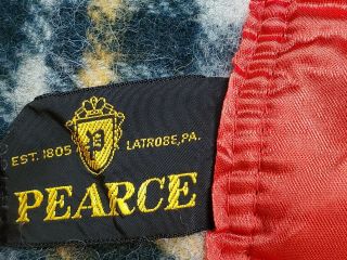 Vintage Red Green Tartan Plaid Pearce Wool Blanket 86”x 68” Satin Trim USA throw 3