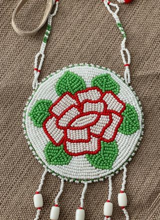 Vintage Native American Indian Beaded Coin Purse Bag