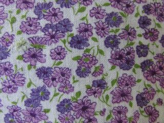 Vtg Feed Flour Sack Tiny Scale Purple And Lavender Daisies 35x41 Opened C 1940s