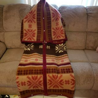 Biederlack Blanket Southwest Snap Zip Sleeping Bag Cuddle Wrap Usa Made