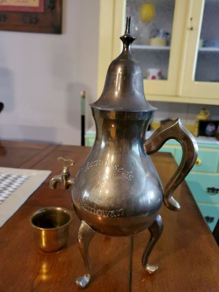 Vintage Russian Brass Samowar Cooffee/tea Urn