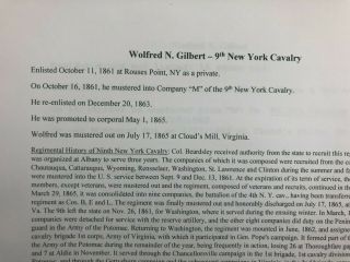 CIVIL WAR 9TH YORK CAVALRY WOLFRED GILBERT PHOTO CABINET CARD & UNIT INFO 3