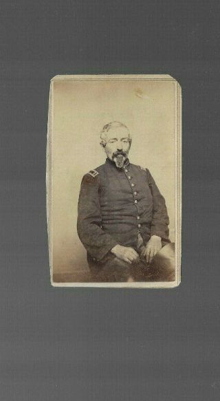 Vintage Cdv Real Photo Us Civil War High Ranking Union Officer In Uniform 1860s