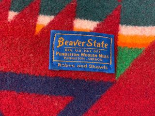 Pendleton Beaver State Robe And Shawls Wool 65 " By 40 " Native Indian Patter