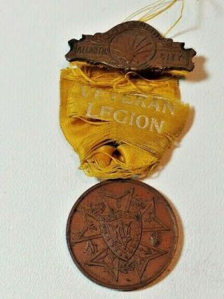 Civil War Union Veteran Legion 1910 Atlantic City Nj Medal
