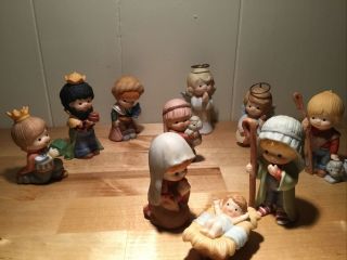 Enesco Nativity Set,  1987,  10 Piece Vintage