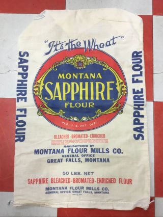 Montana Sapphire Flour Cloth Sack 50 Lbs Great Falls