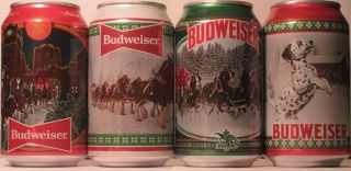 Budweiser Happy Holiday,  2020 Holiday Edition,  4 Can Set,  12 Oz.  B.  O. ,