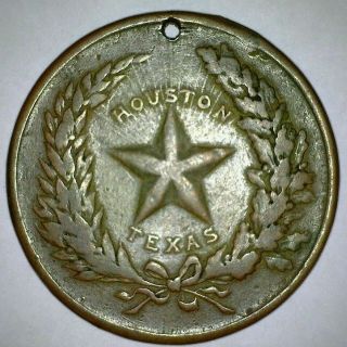 1895 Confederate Reunion Badge,  Houston,  Tx,  Counterstamped Richmond,  Va 1896