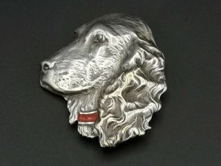 Vintage 1930s Silver Plated Cocker Spaniel Or English Setter Dog Head Brooch