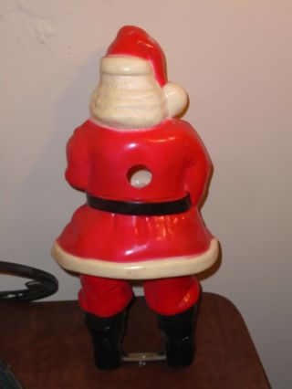 Vintage Hard Plastic Santa Sleigh & Reindeer Christmas Blow Mold Light Window Sz 3
