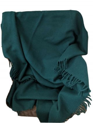 Faribo Pure Wool Hunter Green Lap Robe/throw Faribault Woolen Mill Co.  52x60 Usa