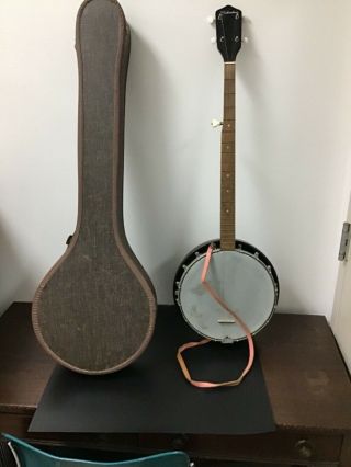 Vintage 1960s Silvertone Tenor Banjo With Case