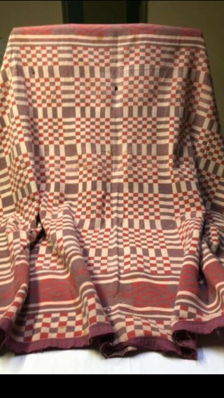 VTG 1940 - 50” Camp Blanket / Beacon Blanket.  Perfect For Cut - up / Pillows 3