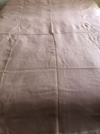 Vtg Pink Chatham Blanket 69”w X 89”l Wool? Wool Blend? Vguc Use Repurpose