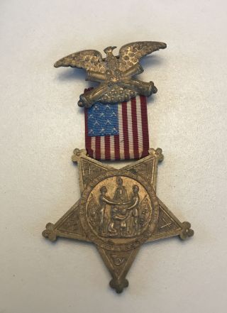 Veteran 1861 - 1866 Gar Grand Army Of The Republic Stars & Strips Medal Id B10306