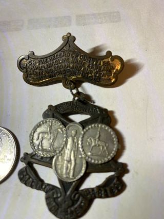 1900 Gar Chicago Encampment Badge (made From Captured Cannon) Lincoln - Grant - Lee
