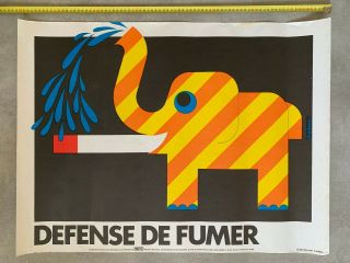 Defense De Fumer By Chadebec Safety Vintage Poster / Sécurité Inrs