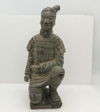 Vintage Chinese Official Terracotta Warrior Sculpture Kneeling Soldier 11 "