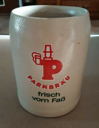 Parkbrau Frisch Vom Fab Vintage Ceramic 0.  5 Liter Beer Stein Germany
