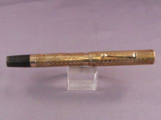J.  Harris Vintage Gold Overlay Lever Fill Fountain Pen - flexible medium nib 3