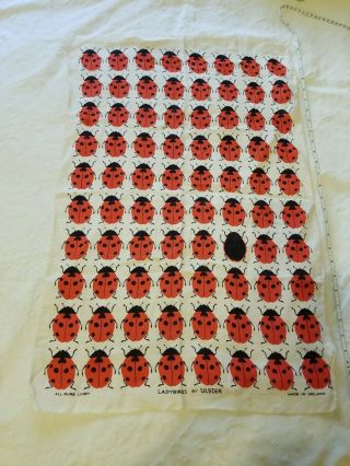 Ladybirds By Ulster Ladybugs Teatowel Textile Ireland Pure Linen