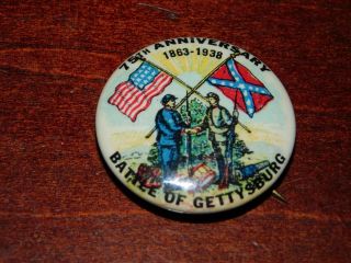 Gettysburg 75th Anniversary Button 1938