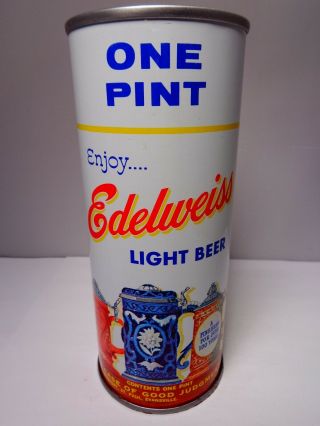 16oz Edelweiss Light Straight Steel Pull Tab Beer Can 149 - 13 Heileman Wisconsin