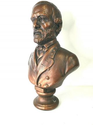 General Robert E Lee Bust Large 19 " X12 " Plaster Bronze Painted Finish Civil War