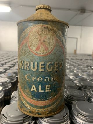 Krueger Cream Ale Quart Cone Top Beer Can Newark,  Nj.
