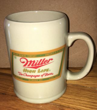 Vintage Ceramic Miller High Life Champagne Of Beers Stein - Made In Japan